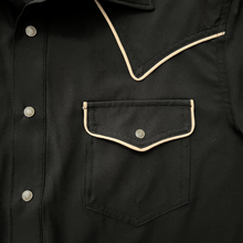 Load image into Gallery viewer, Black / Tan Piping Short Sleeve Performance Western Shirt