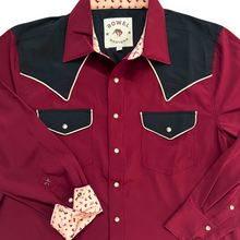 Load image into Gallery viewer, Cabernet / Caviar Long Sleeve Performance Western Shirt