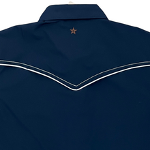 Load image into Gallery viewer, Pearl Snap Guayabera Performance Shirt--Midnight Navy