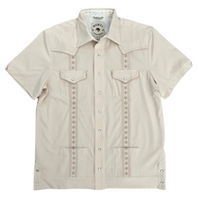 Load image into Gallery viewer, Pearl Snap Guayabera Performance Shirt--Sandstorm