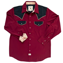 Load image into Gallery viewer, Cabernet / Caviar Long Sleeve Performance Western Shirt