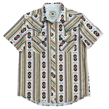Load image into Gallery viewer, Yellow Aztec Short Sleeve Performance Western Shirt