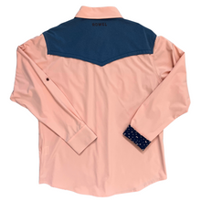 Load image into Gallery viewer, Coral / Tech Denim Long Sleeve Performance Western Shirt