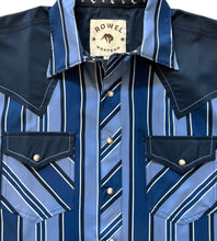 Load image into Gallery viewer, Tonal Blue Short Sleeve Performance Western Shirt