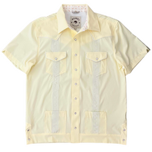 Load image into Gallery viewer, Pearl Snap Guayabera Performance Shirt--Summer Yellow