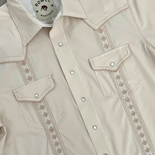 Load image into Gallery viewer, Pearl Snap Guayabera Performance Shirt--Sandstorm