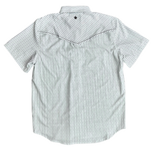 Load image into Gallery viewer, White Barbed Wire Stripe Short Sleeve Performance Western Shirt