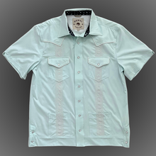 Load image into Gallery viewer, Pearl Snap Guayabera Performance Shirt--Saltwater
