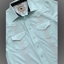 Load image into Gallery viewer, Pearl Snap Guayabera Performance Shirt--Saltwater