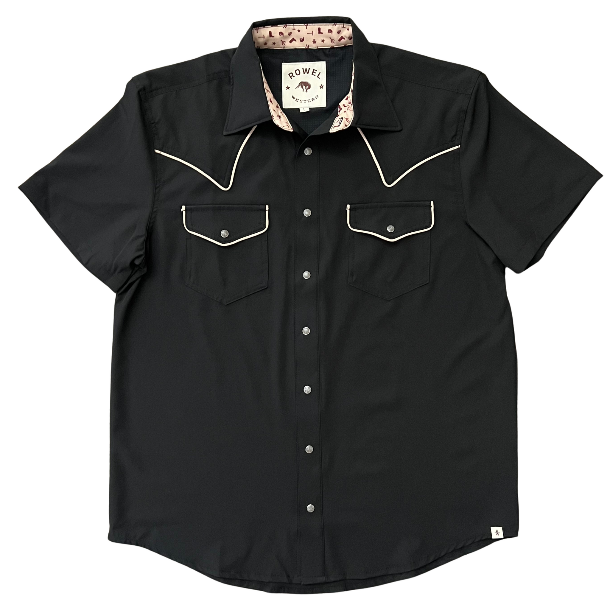 Black Tan Piping Short Sleeve | Rowel Western M Black Tan Piping Short Sleeve | Rowel Western M