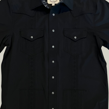 Load image into Gallery viewer, Pearl Snap Guayabera Performance Shirt--Black
