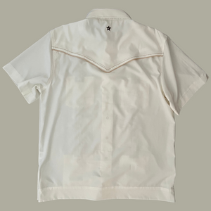 Pearl Snap Guayabera Performance Shirt--Pearl White