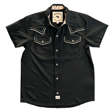 Load image into Gallery viewer, Youth Black &amp; Tan Short Sleeve Performance Western Shirt

