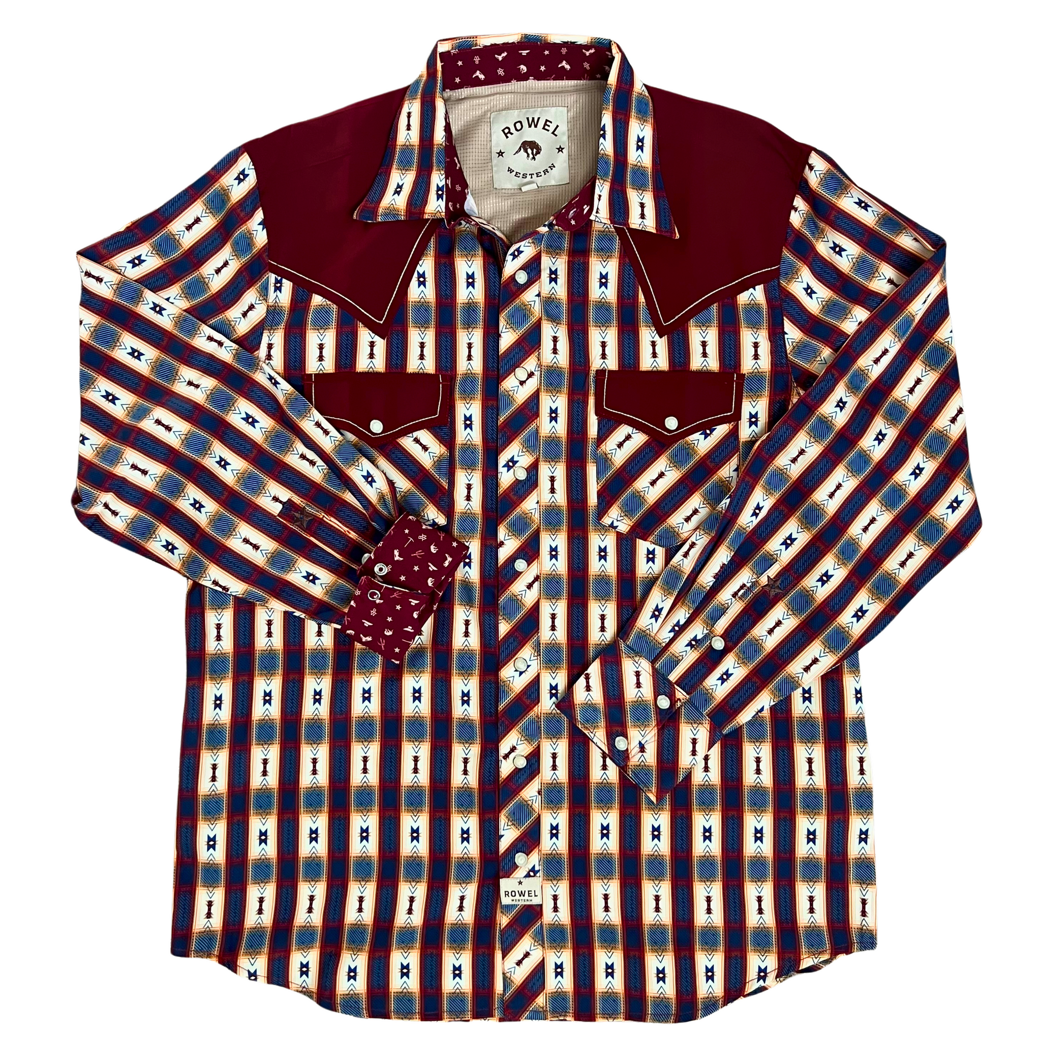 Navajo Plaid Long Sleeve Performance Western Shirt S