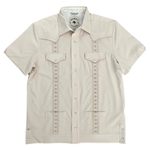 Load image into Gallery viewer, Pearl Snap Guayabera Performance Shirt--Sandstorm
