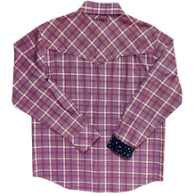 Load image into Gallery viewer, Windowpane Plaid Long Sleeve Performance Western Shirt
