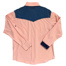 Load image into Gallery viewer, Coral / Tech Denim Long Sleeve Performance Western Shirt
