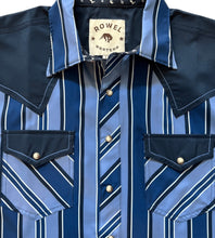 Load image into Gallery viewer, Tonal Blue Short Sleeve Performance Western Shirt
