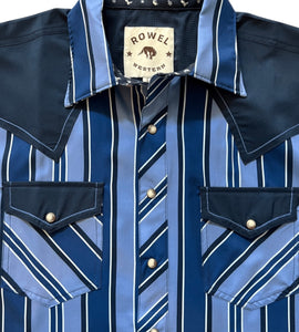 Tonal Blue Short Sleeve Performance Western Shirt