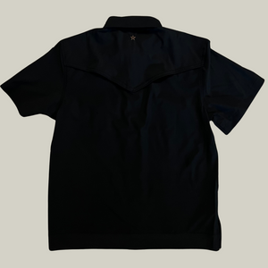 Pearl Snap Guayabera Performance Shirt--Black