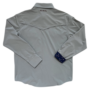 Dove Gray / Rowel Print Long Sleeve Performance Western Shirt