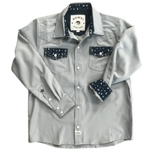 Load image into Gallery viewer, Youth Dove Grey Performance Western Shirt
