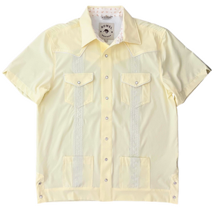 Pearl Snap Guayabera Performance Shirt--Summer Yellow