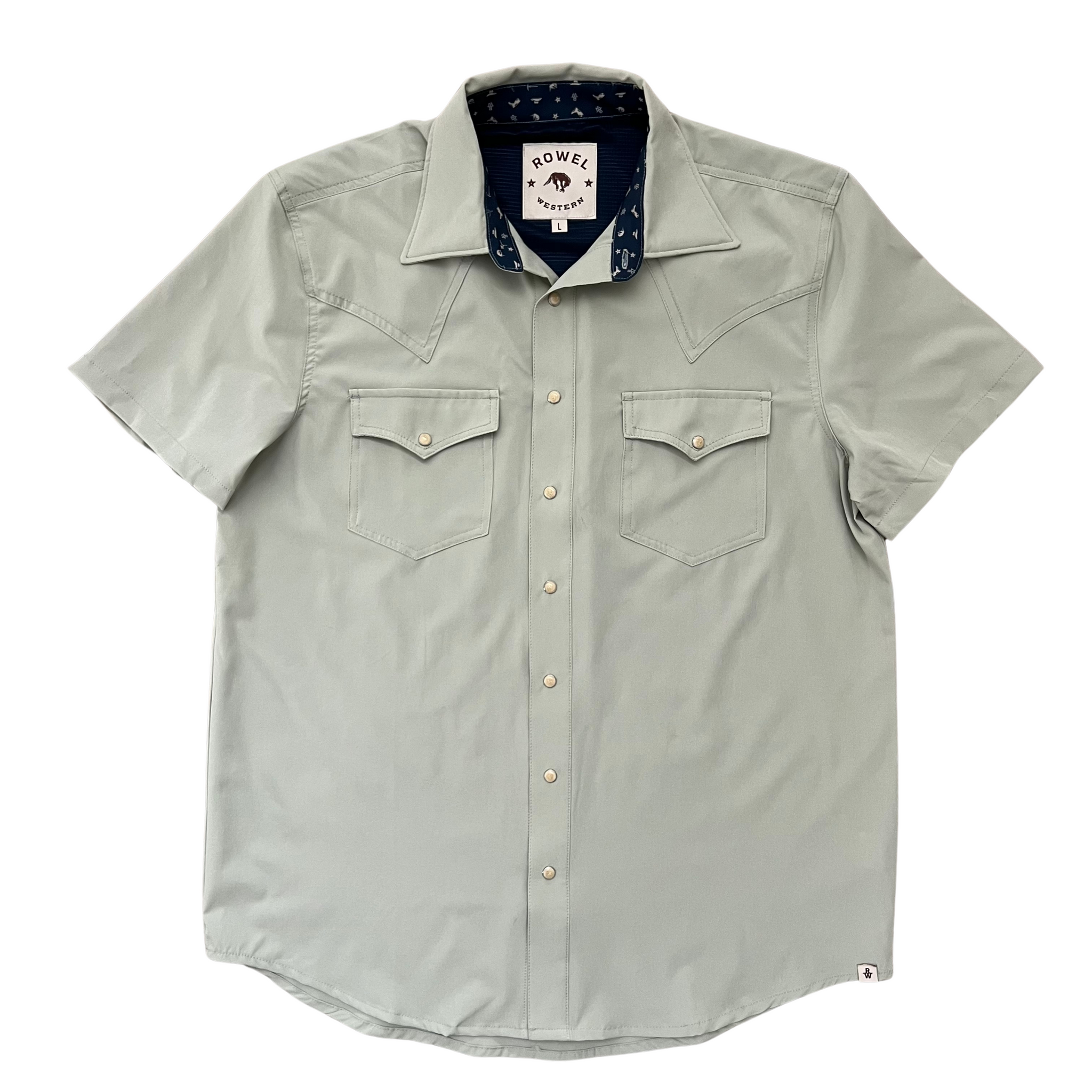 Agave Green Short Sleeve Western Shirt | Rowel Western M Agave Green Short Sleeve Western Shirt | Rowel Western M