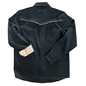 Youth Black/ Tan Piping Long Sleeve Performance Western Shirt