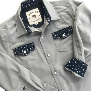 Youth Dove Grey Performance Western Shirt