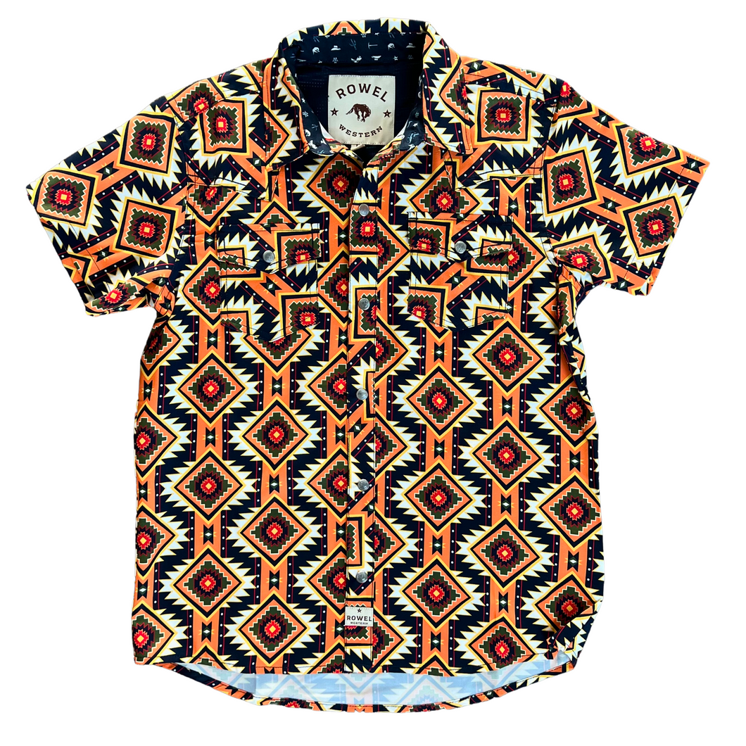 Youth Zuni Diamond Short Sleeve Performance Western Shirt