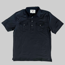 Load image into Gallery viewer, Pearl Snap Polo- Black
