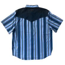 Load image into Gallery viewer, Tonal Blue Short Sleeve Performance Western Shirt
