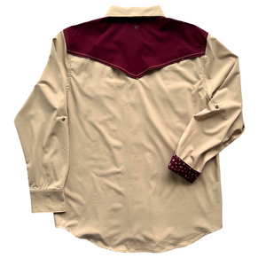 Pebble / Cabernet Long Sleeve Performance Western Shirt