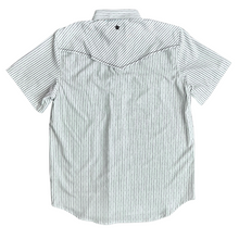 Load image into Gallery viewer, White Barbed Wire Stripe Short Sleeve Performance Western Shirt
