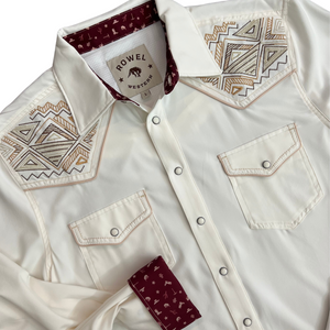White Alyssum Embroidered Long Sleeve Performance Western Shirt