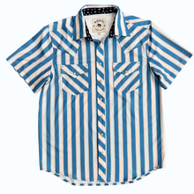 Load image into Gallery viewer, Peachy Blues Short Sleeve Performance Western Shirt

