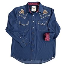 Load image into Gallery viewer, Tech Denim Embroidered Long Sleeve Performance Western Shirt
