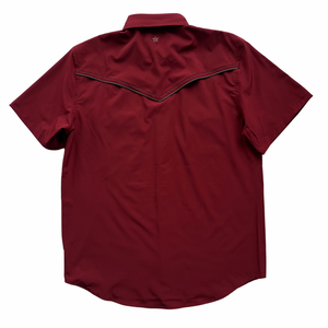 Cabernet/Irongate Piping Short Sleeve Performance Western Shirt