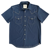 Load image into Gallery viewer, Classic Tech Denim Short Sleeve Performance Western Shirt
