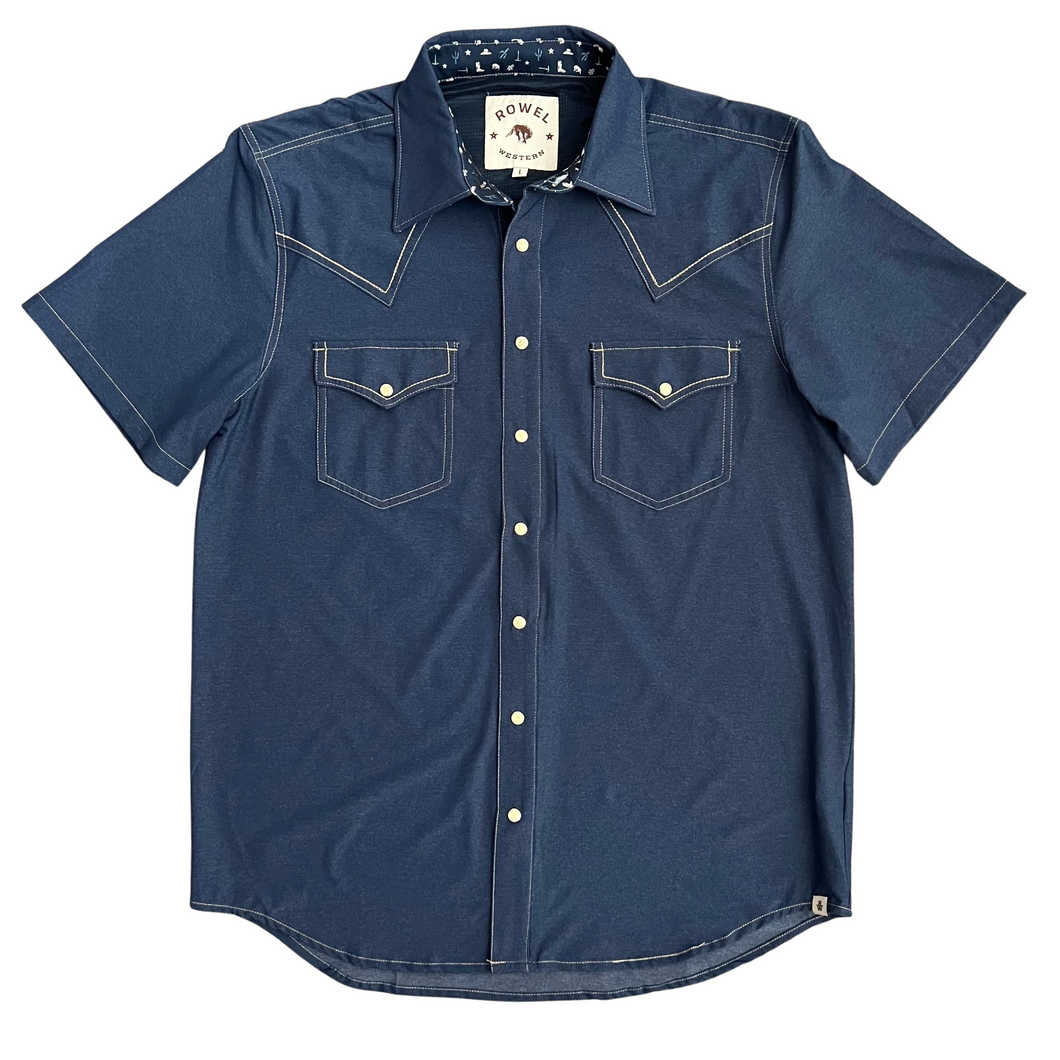 Classic Tech Denim Short Sleeve Performance Western Shirt