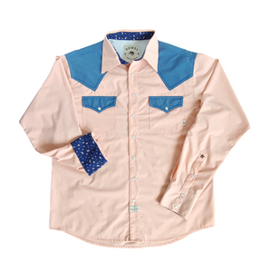 Coral / Tech Denim Long Sleeve Performance Western Shirt
