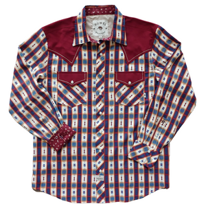 Navajo Plaid Long Sleeve Performance Western Shirt