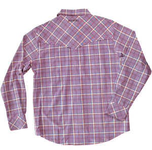 Windowpane Plaid Long Sleeve Performance Western Shirt