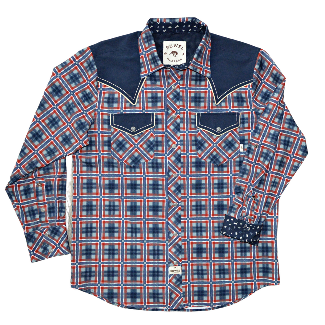 Backyard Plaid Long Sleeve Performance Western Shirt