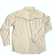 Load image into Gallery viewer, Tan / Black Piping Long Sleeve Performance Western Shirt
