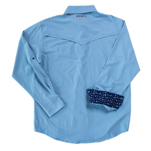 Load image into Gallery viewer, Light Blue Long Sleeve Performance Western Shirt
