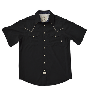 Black / Tan Piping Short Sleeve Performance Western Shirt