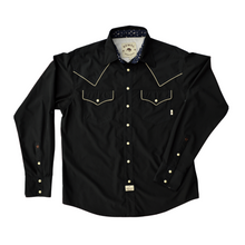 Load image into Gallery viewer, Black / Tan Long Sleeve Performance Western Shirt
