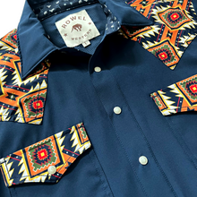 Load image into Gallery viewer, Navy/Zuni Short Sleeve Performance Western Shirt
